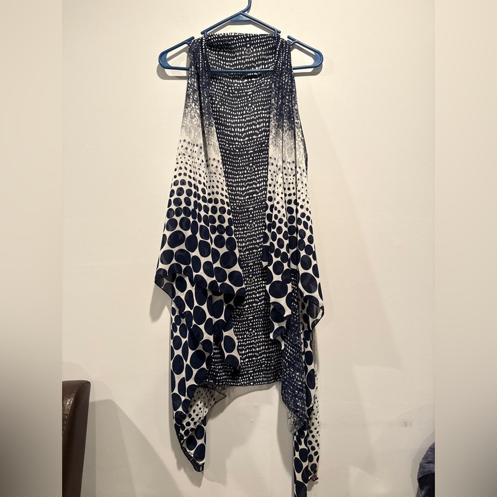 Very G Navy and White Swim Coverup